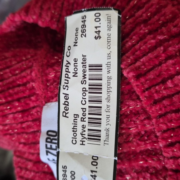 ♡Crop sweater/ Red/ 🌺size Small.❤️NWT - Picture 3 of 3